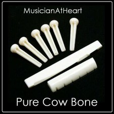 MusicianAtHeart BONE NUT, SADDLE  PIN Set made for IBANEZ Acoustic Guitar