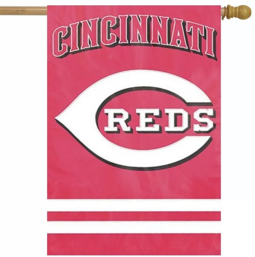 Cincinnati Reds Applique Embroidered Banner Flag MLB - Picture 2 of 2