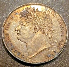 Scarce Uncirculated 1820 George IIII Silver Half Crown In Investment Condition