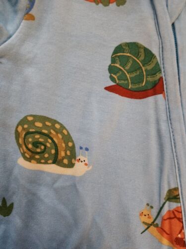 NWT Angel Dear Baby Boy Snails Bamboo One Piece Size Newborn NB Sleeper Pjs - Picture 4 of 6