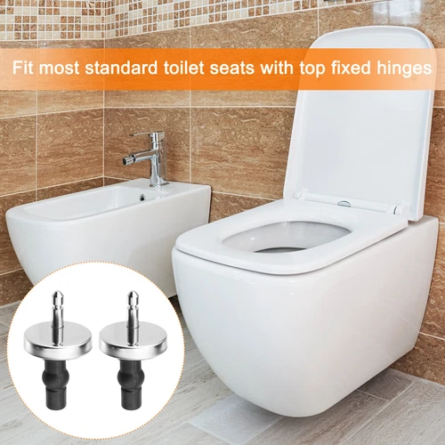 2 Set Toilet Seat Hinge Fixings with 45mm/1.77" Base, for Top Fixing Bolt - Picture 6 of 7