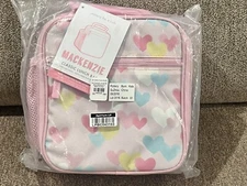 NEW Pottery Barn Kids Mackenzie Pink Cascading Hearts Classic Lunch Box
