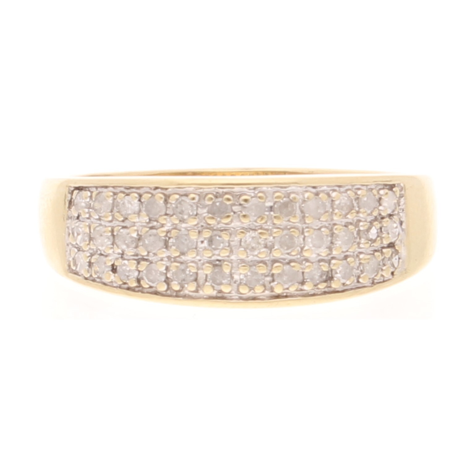 9Carat Yellow Gold 0.25ct Diamond Cluster Ring (Size N) 6.5mm Widest