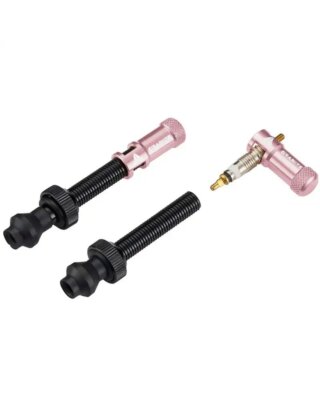 - Granite Juicy Nipple - Paar Tubeless Presta 48mm Ventile + rosa Kappen