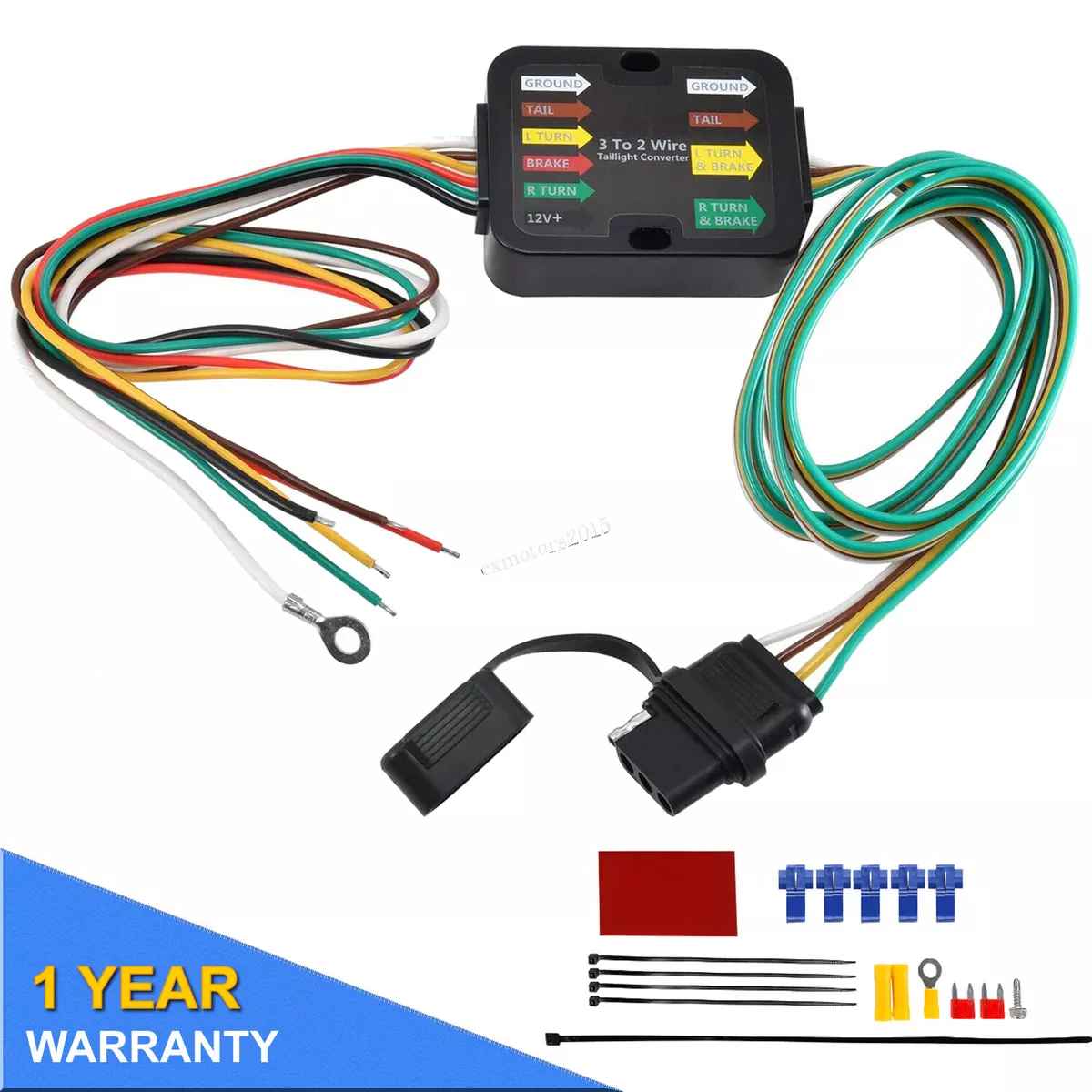 Trailer Light Wiring Harness 3 to 2 Wire Converter for BMW Audi VW