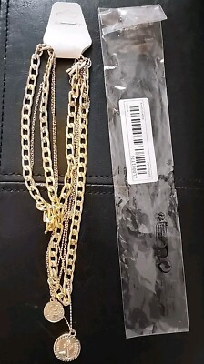 NIP Unisex Fashion Jewelry Multi-Layer Gold Colored Necklace 5 Different Styles