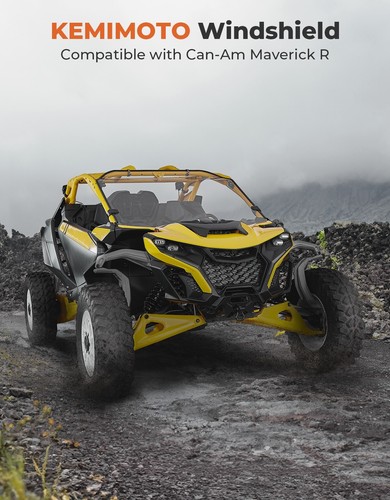 KEMIMOTO UTV Front Full Windshield PC Windscreen for Can Am Maverick R MAX 2024+ - Picture 8 of 15