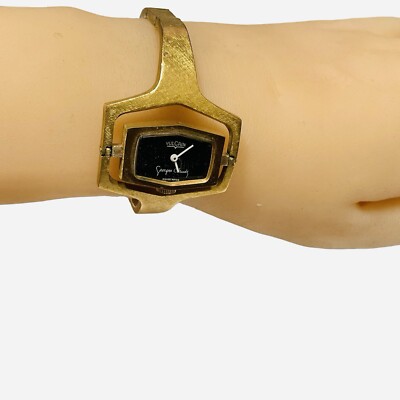 70s Vulcain Gold Plated Bracelet Watch Georges Claude Rotating