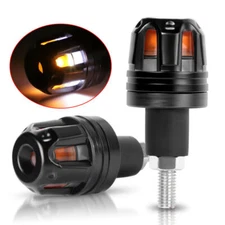 Motorcycle End Plug Turn Signals Grip Bar LED Marker Light For 7/8" Handlebar