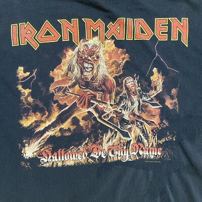Iron Maiden T-Shirt Uomo – Hallowed Be Thy Name, Nero, 100% Cotone, Regular Fit