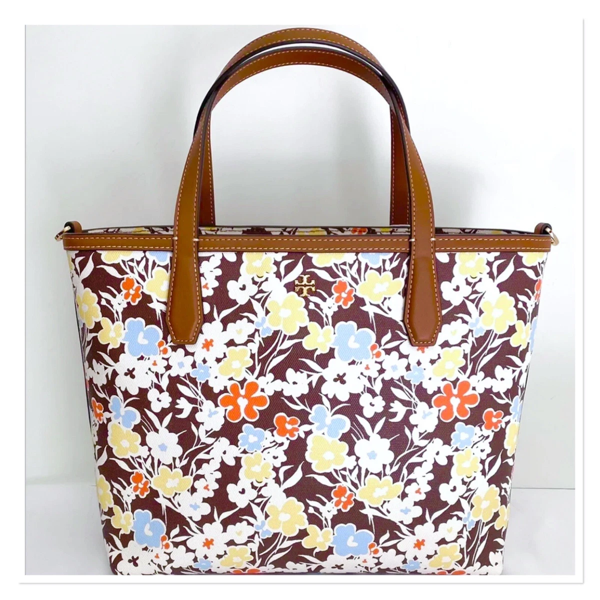 TORY BURCH Kerrington Tote Brown Multicolor Wallet Set
