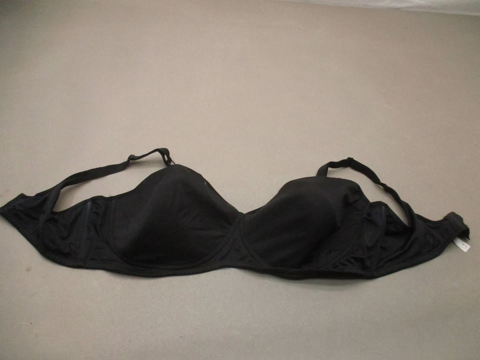 48DD Fruit Of The Loom Womens Black Lined Wireless Back Closure Demi Bra 3K - Image 3 of 4