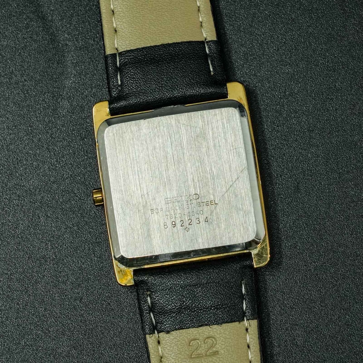 Vintage 1988 SEIKO Chariot 7820-5340 Brown Dial New BATT Square