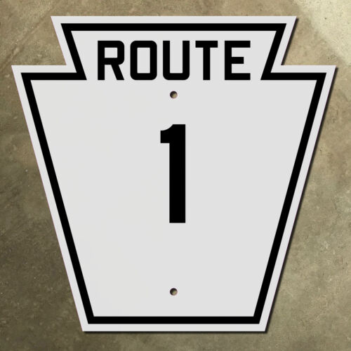 Pennsylvanie route 1 marqueur d'autoroute Lincoln panneau routier 1926 stylo clé de voûte 12x12 - Photo 1/2