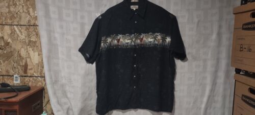 Men's Button Down Casual Vintage Shirt Campia palm trees and alcohol 2XLT