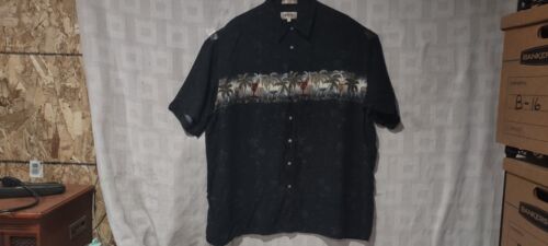 Men's Button Down Casual Vintage Shirt Campia palm trees and alcohol 2XLT - Picture 1 of 6