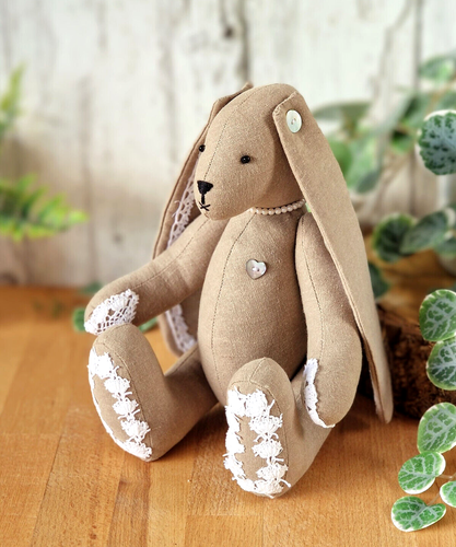 Bunny doll Soft Toy Sewing PATTERN Vintage Style Bunny Rabbit - My Fabric Heaven - Picture 2 of 11