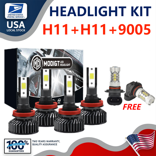 2021 Ford Transit-350 HD Pro H11/h8/h9/h16 6500K White IP68 LED Headlight Fog Light Bulbs Combo 2Pairs Sealight