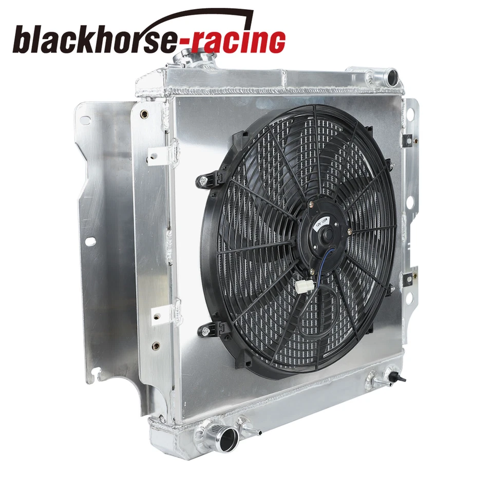3 Row Radiator+Fan Aluminum Shroud Relay For Jeep 1987-2006 Wrangler TJ YJ L4 L6 - Image 4 of 4