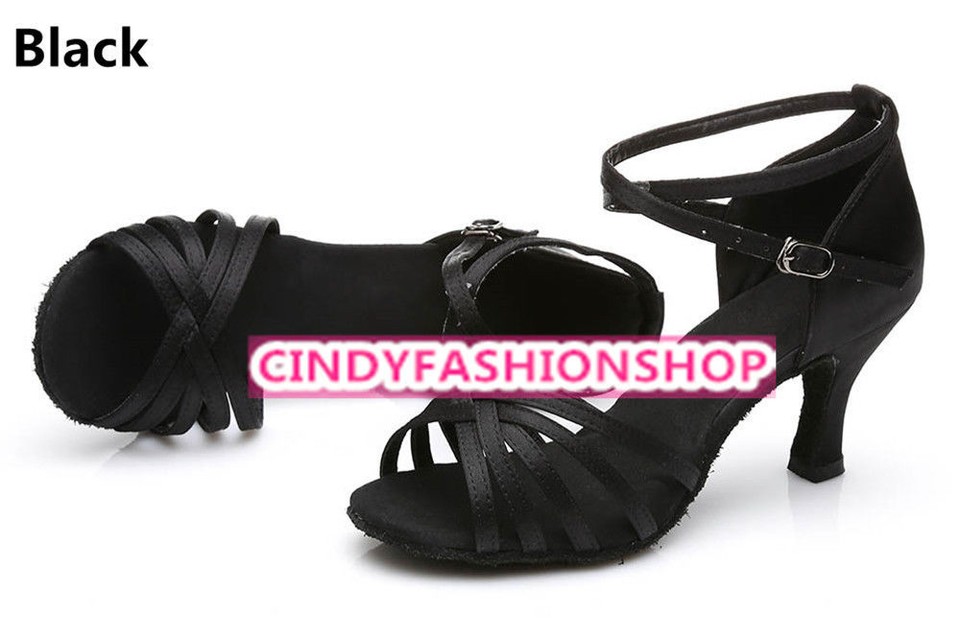Chaussures De Danse Latine Et Tango Pour Femmes - Talon 5/7 Cm - Couleur Noir - Idéales Salsa, Ballroom, Soirées