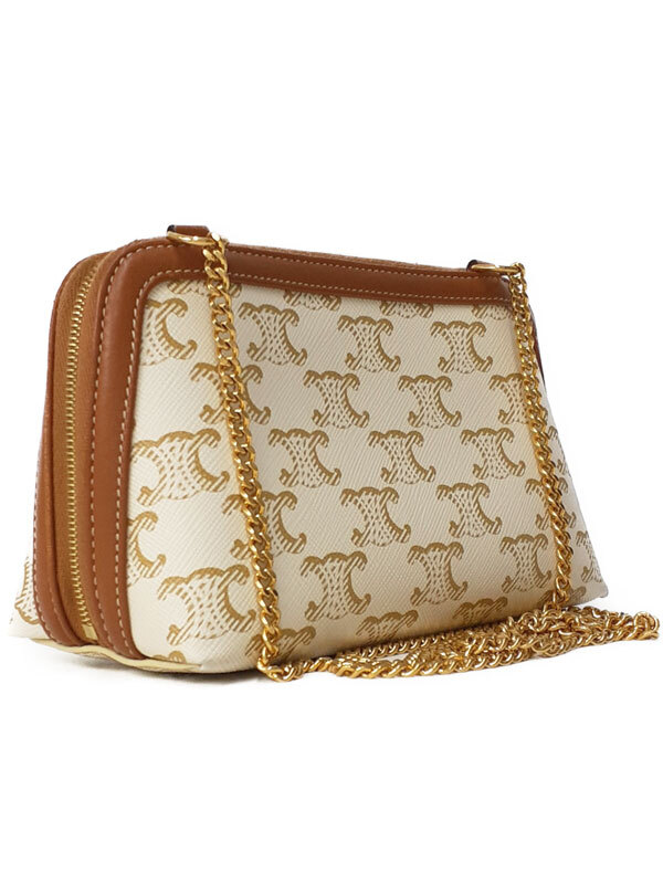 CELINE Triomphe canvas chain clutch 10E382CBX.01TA bg15913 CELINE Triomphe canvas chain clutch 10E382CBX.01TA bg15913