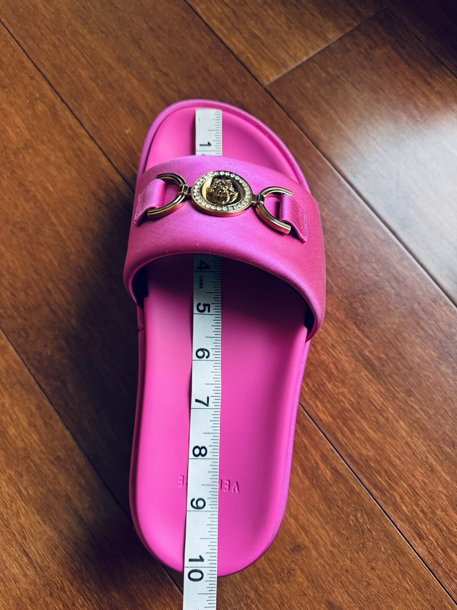 【関税込み】Versace ピンク メドゥーサ Biggie ヒールサンダル Versace Biggie Medusa Logo 95 Platform Slide Sandal Pink