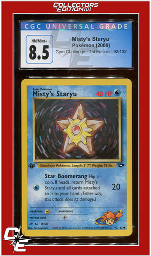 Misty's Staryu (1st Edition) graded CGC 8.5 for sale on eBay