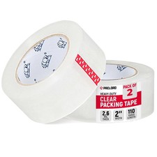 2 PCS Clear Heavy Duty Packing Carton Sealing Tape 2 Inch x 110 Yd 2.6 Mil