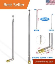Stainless Steel 6-Section 2-Pack Telescopic Antenna for Radio and AV Devices