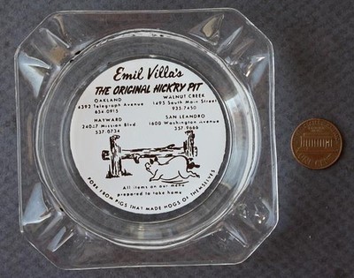 Oakland San Leandro Hayward Walnut Creek California Restaurant Glass Ashtray +