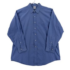 Brooks Brothers Regent Shirt Mens 18 34/35 Blue Solid Non Iron Dress Cotton