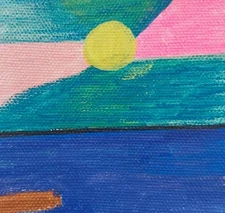 GAT Small Painting Sunset Original Landscape Wall Art - Impressionist - Art Gift