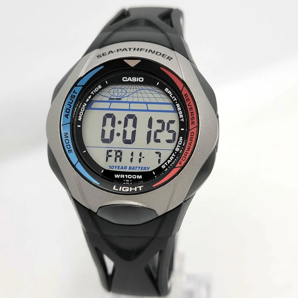 Casio SPS-300 Sea Pathfinder men's quartz digital watch mod 2572 Moon phase Tide - Image 3 of 4