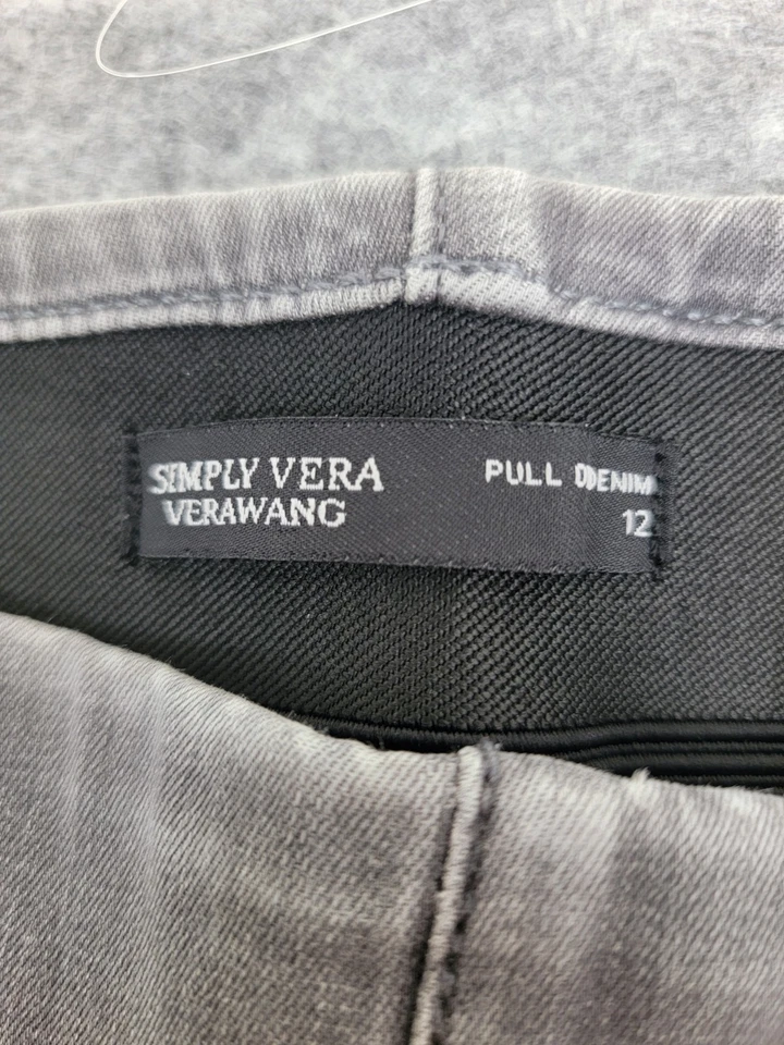 Pantalones informales elásticos de jean grises Simply Vera Vera Wang para mujer talla 12 Foto 3 de 4