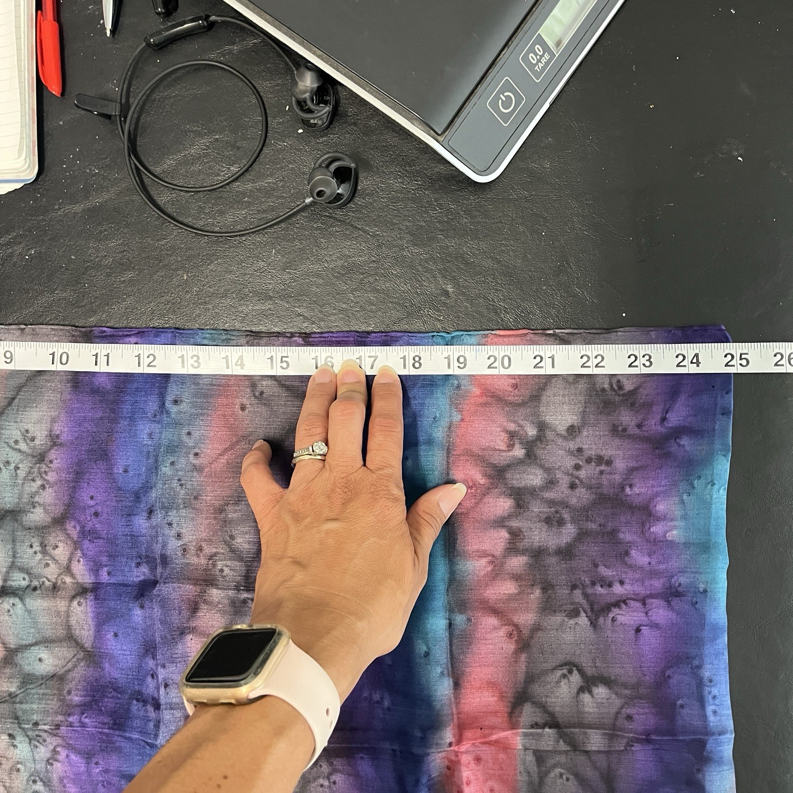 Multicolor Watercolor Rectangular Scarf with frin… - image 7