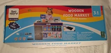 New Aldi Play Wooden Food Market Checkout Counter Set Children's Toy Bee Happy