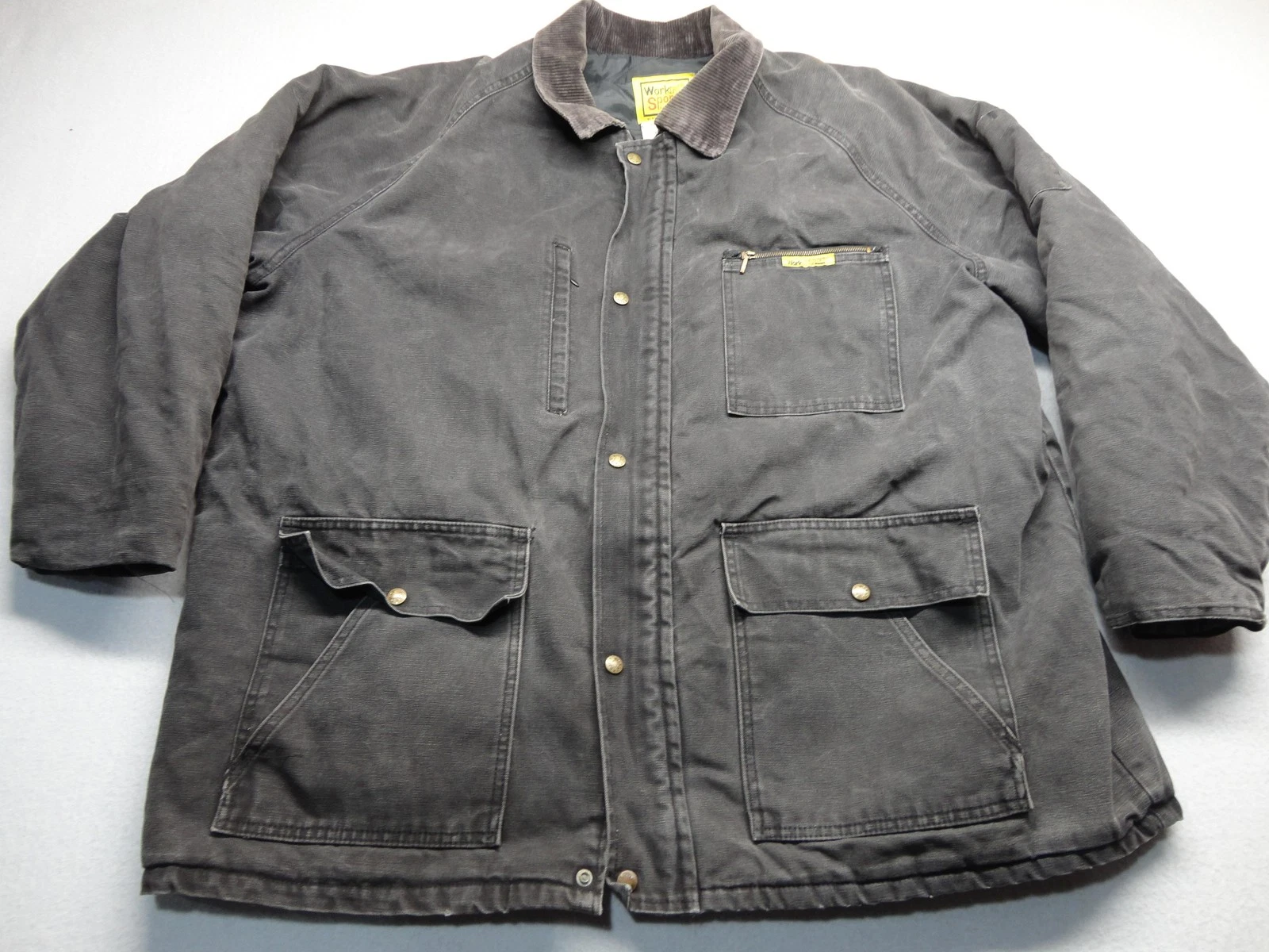 Vintage Work'n Sport Jacket Mens Corduroy Collared 3XL Insulated Workwear USA