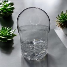 VTG KOSTA BODA Chrome Glass Ice Bucket snowflake  SIGURD PERSSON Sweden- CRACK