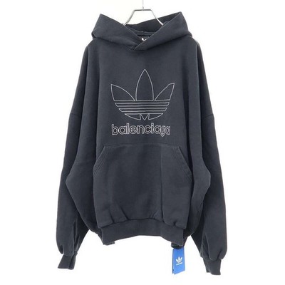 BALENCIAGA xadidas Adidas Large Hoodie Oversized 712396 TNVA9 Black Used MESC-0
