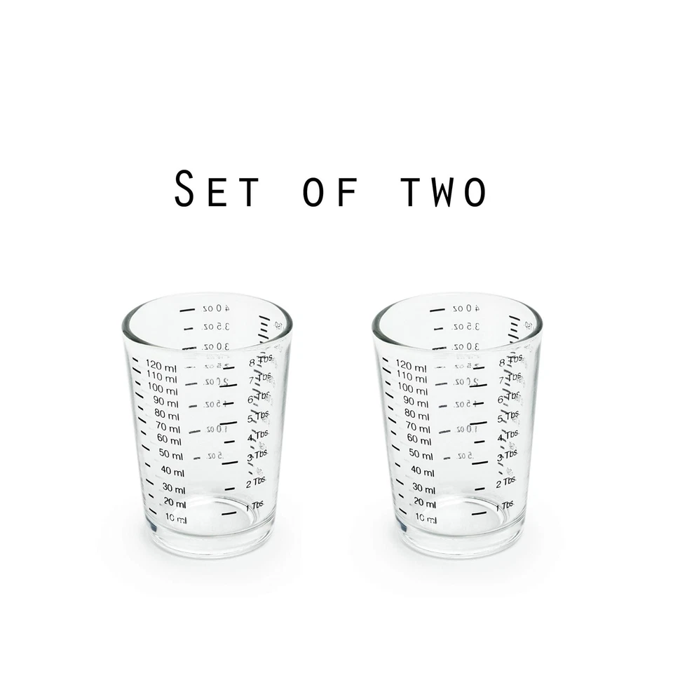 Mini vaso de medición líquido y seco multiusos, juego de 2 tazas de 4 onzas... Foto 4 de 4