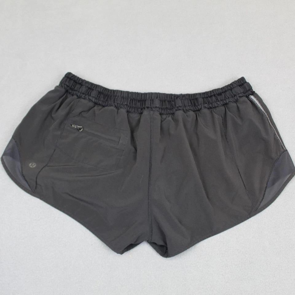 Шорты женские Lululemon 10 черные беговые скоростные спортивные с подкладкой на шнурке карман на молнии - Изображение 3 из 4