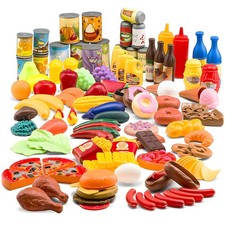 122 Piece Pretend Food Set for Kids - Food Toys for Kids Kitchen Set - Preten...