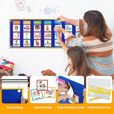 Large Visual Schedule for Kids Chore Reward Chart,Bedtime Routine Chart for T...