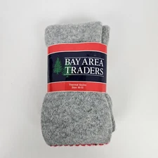 Bay Area Traders THERMAL Socks Men's Size 10-13 Made In USA Gray/Red Mid Calf!