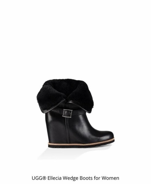 Women UGG Boots Black Leather 34.5