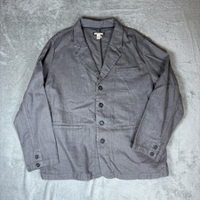 Carbon 2 Cobalt Mens 2XL Gray Button Front Blazer Jacket Sport Coat Linen Blend