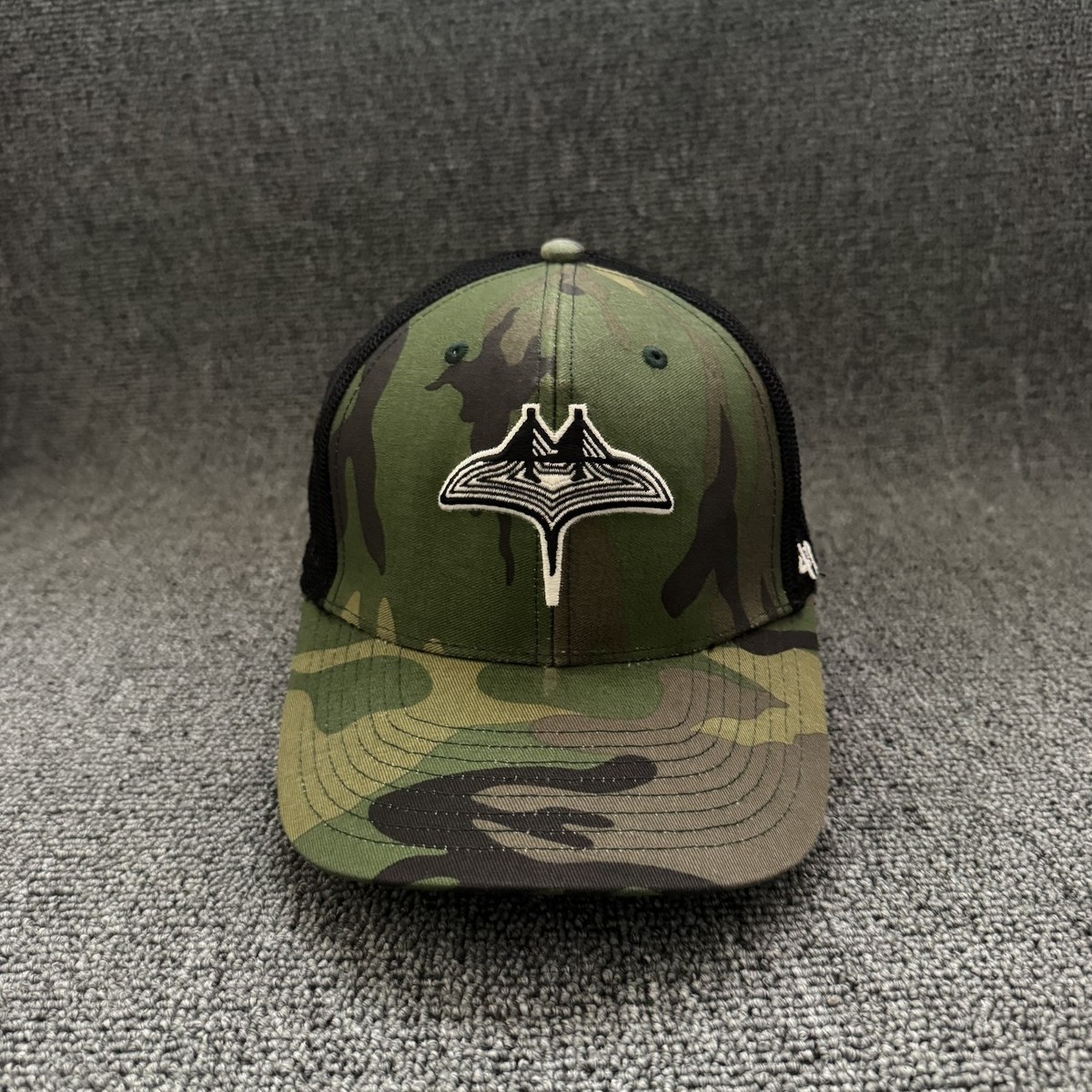 '47 Brand Camo Trucker Snapback Hat Black Mesh Curved Brim Adjustable