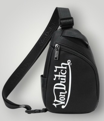 Von Dutch Unisex Black & White Logo Sling Bag ~ Y2K ~ NWT