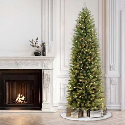 7.5 Ft Puleo International Pre-Lit Fraser Fir Pencil Christmas Tree