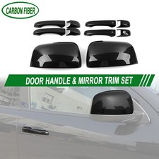 Exterior Door Handle Rearview Mirror Trim For Dodge Durango 2011 Carbon Fiber